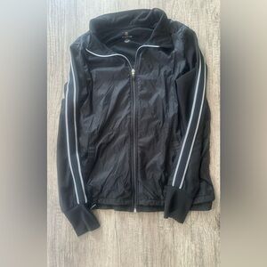 Tangerine Black Windbreaker / Athletic Long Sleeve Zip Up Jacket Size Medium